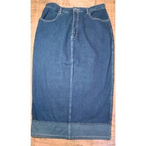 NWT Riveted By LEE Womens Size 14 Denim Skirt Maxi Back Slit High Waist